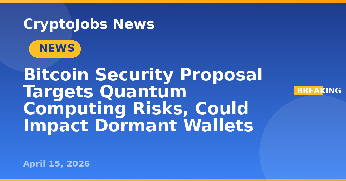 Bitcoin Security Proposal Targets Quantum Computing Risks, Could Impact ...