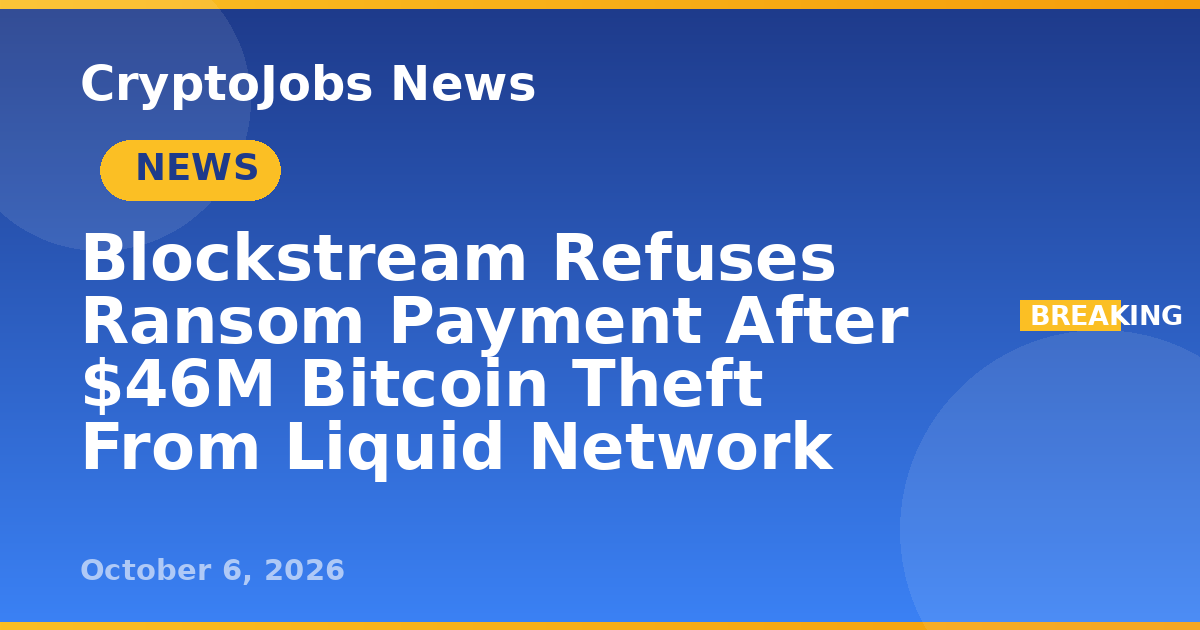 Canvas Ransom Message Blockstream Refuses Ransom Payment After $46M Bitcoin Theft From Liquid ...
