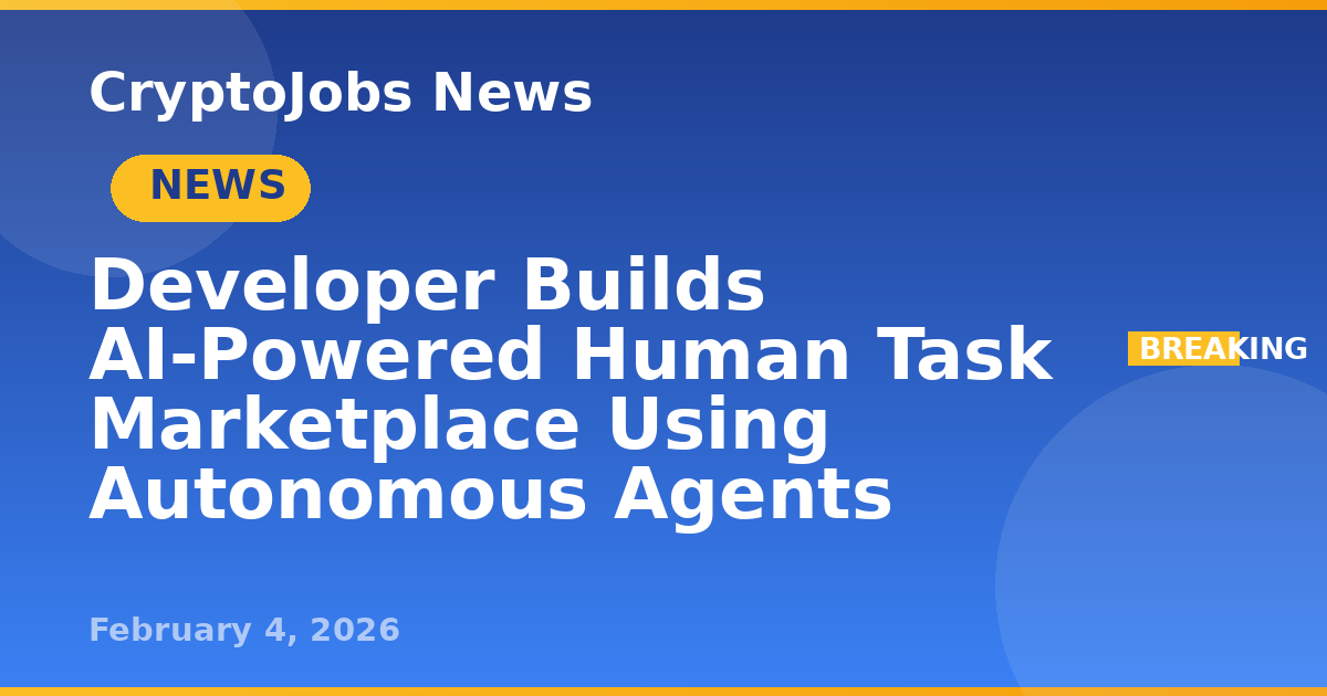 Developer Builds AI-Powered Human Task Marketplace Using Autonomous ...