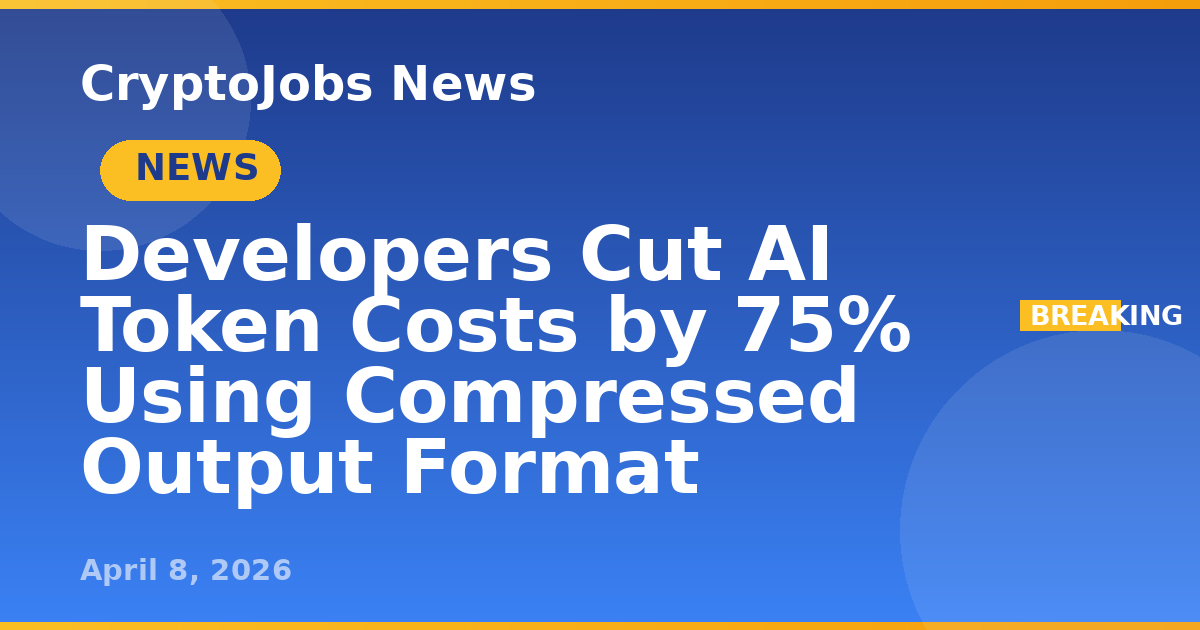 Developer Cut Off Developers Cut AI Token Costs by 75% Using Compressed Output Format ...