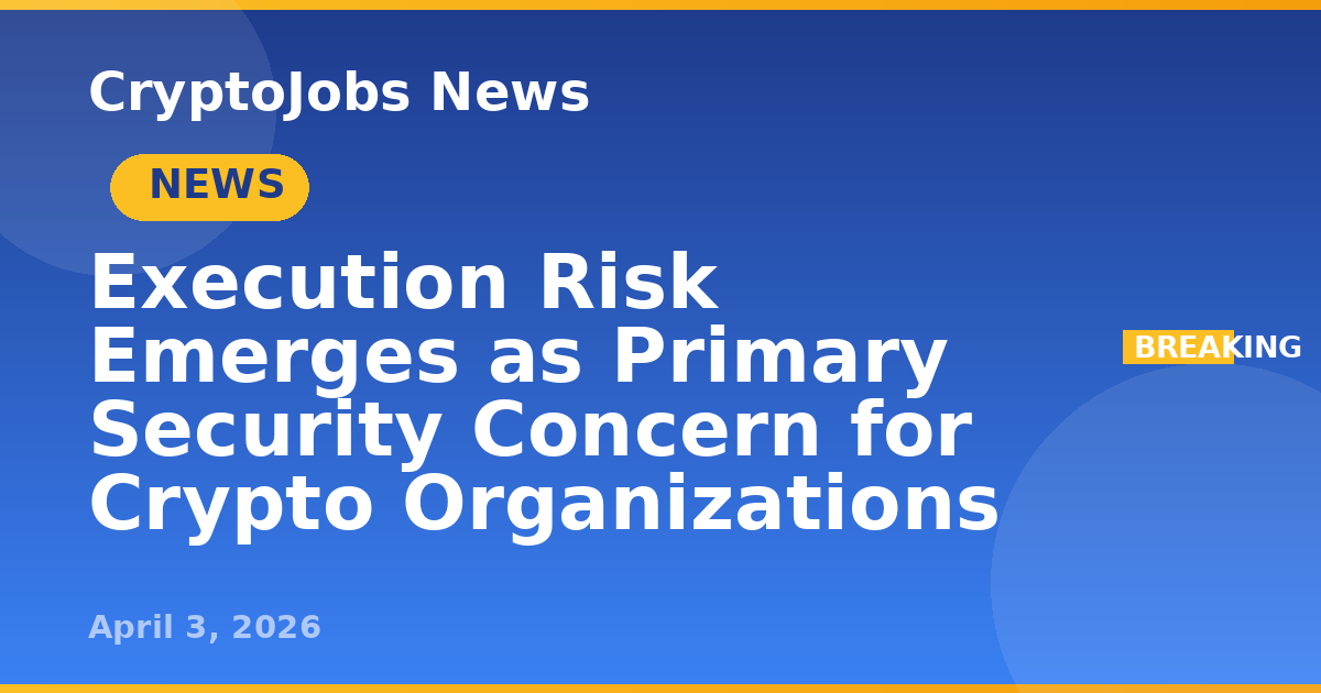 Execution Risk Today Is Less Risky Than Tomorrow Execution Risk Emerges as Primary Security Concern for Crypto ...