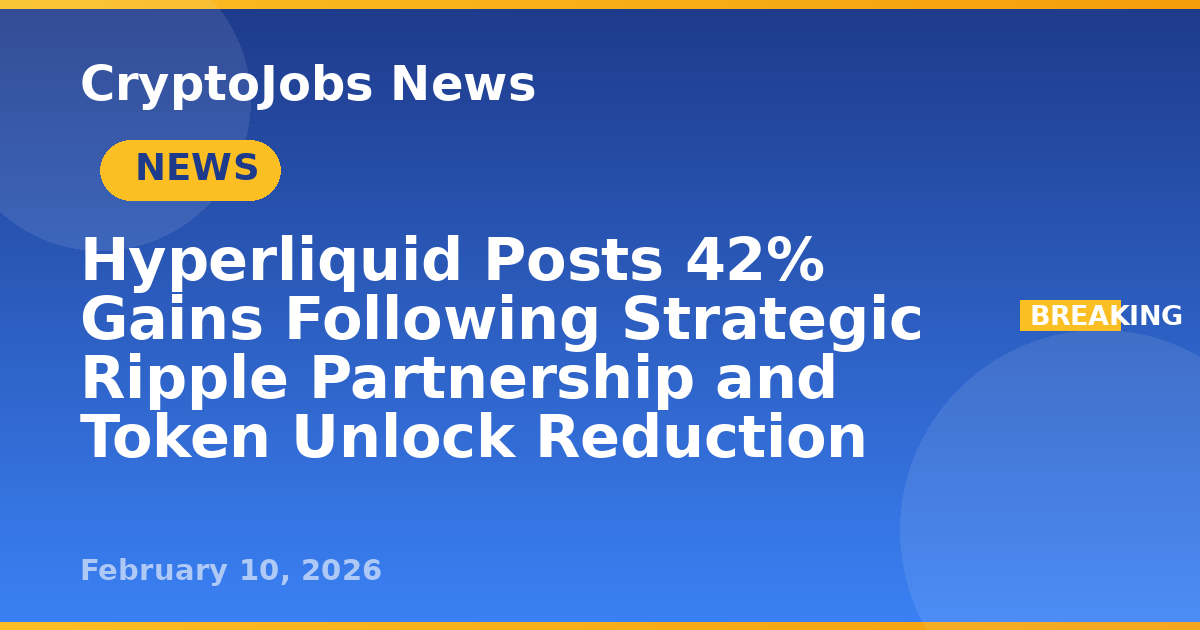 Hyperliquid Posts 42% Gains Following Strategic Ripple Partnership and ...