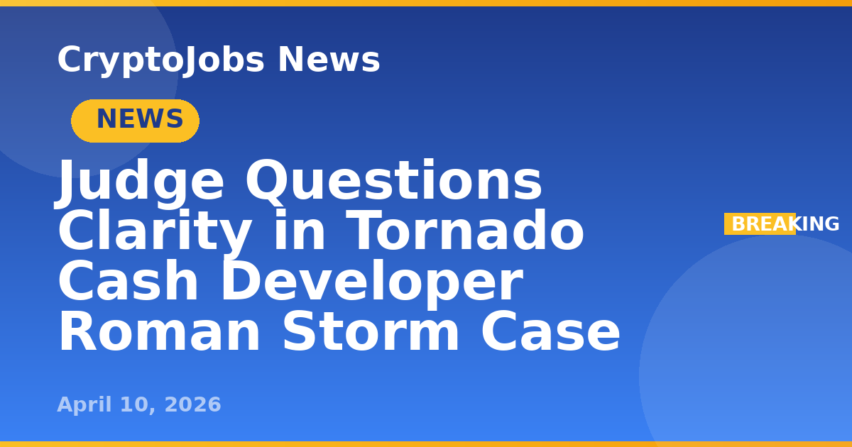 Torcado Developer Judge Questions Clarity in Tornado Cash Developer Roman Storm Case ...