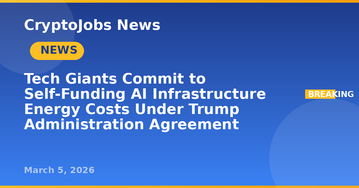 Tech Giants Commit to Self-Funding AI Infrastructure Energy Costs Under ...