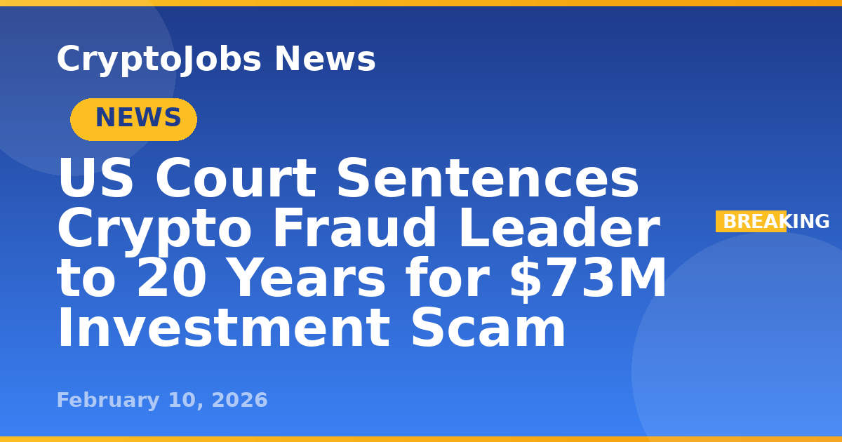 US Court Sentences Crypto Fraud Leader to 20 Years for $73M Investment ...