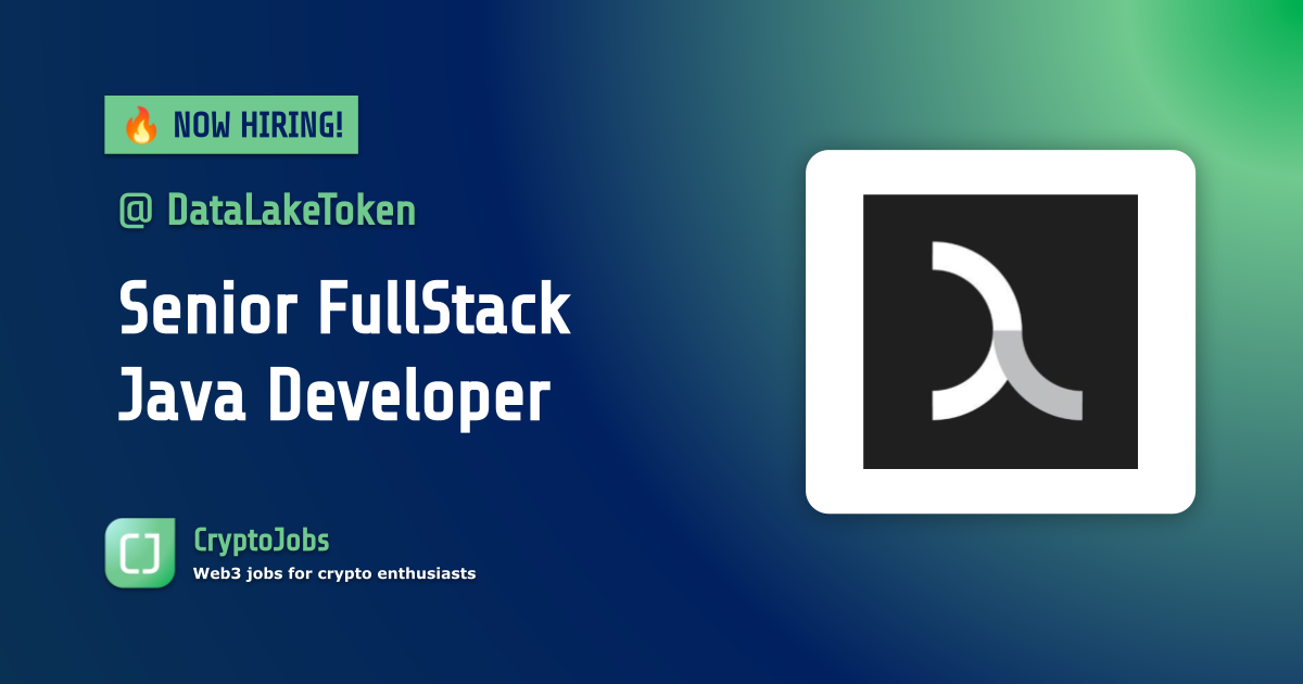 Remote Senior Fullstack Java Developer at Data Lake | $2k | Remote