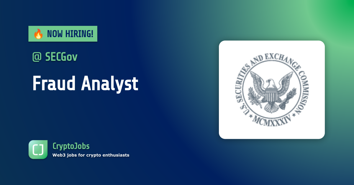 Fraud Analyst Job At U.S. Securities & Exchange Commission