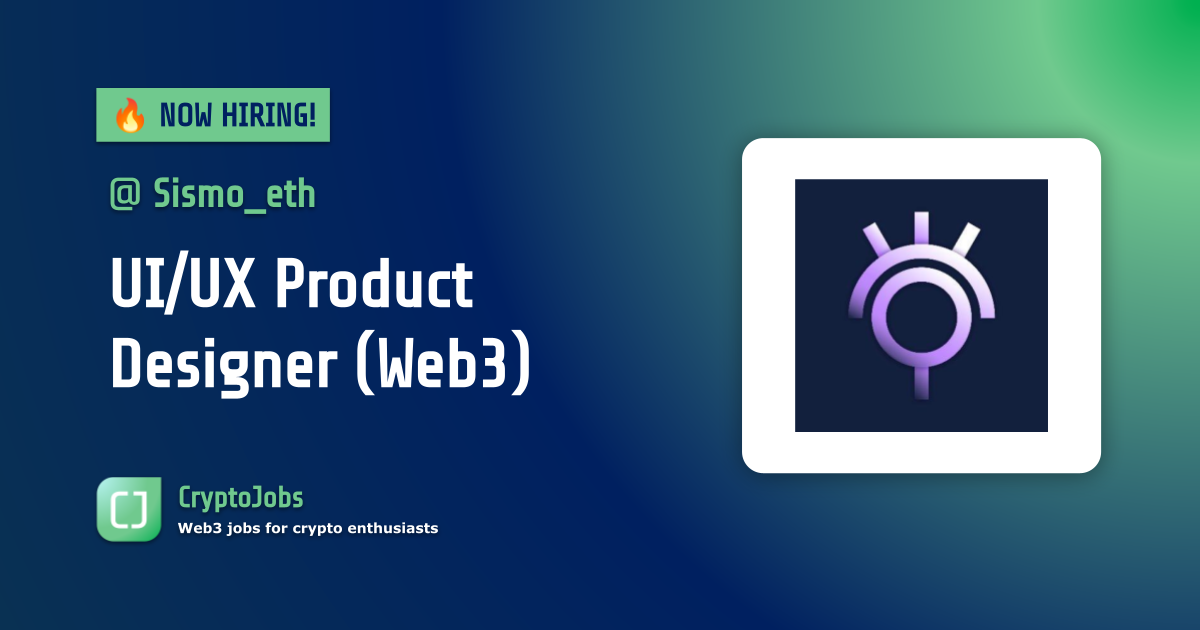 UI/UX Product Designer (Web3) at Sismo | $6500k | Paris, France